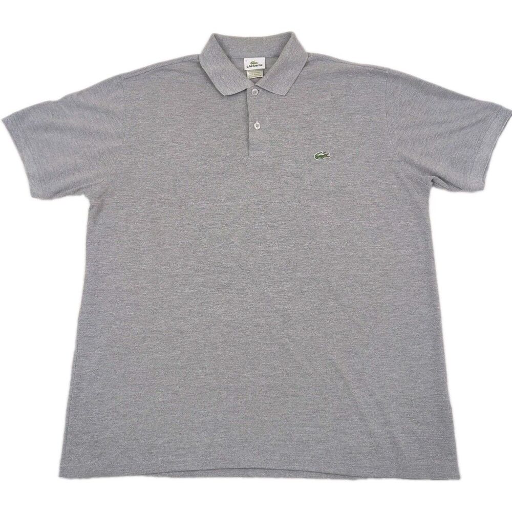 Lacoste Men's Short Sleeve Polo Shirt Gray XL Cotton Made in France